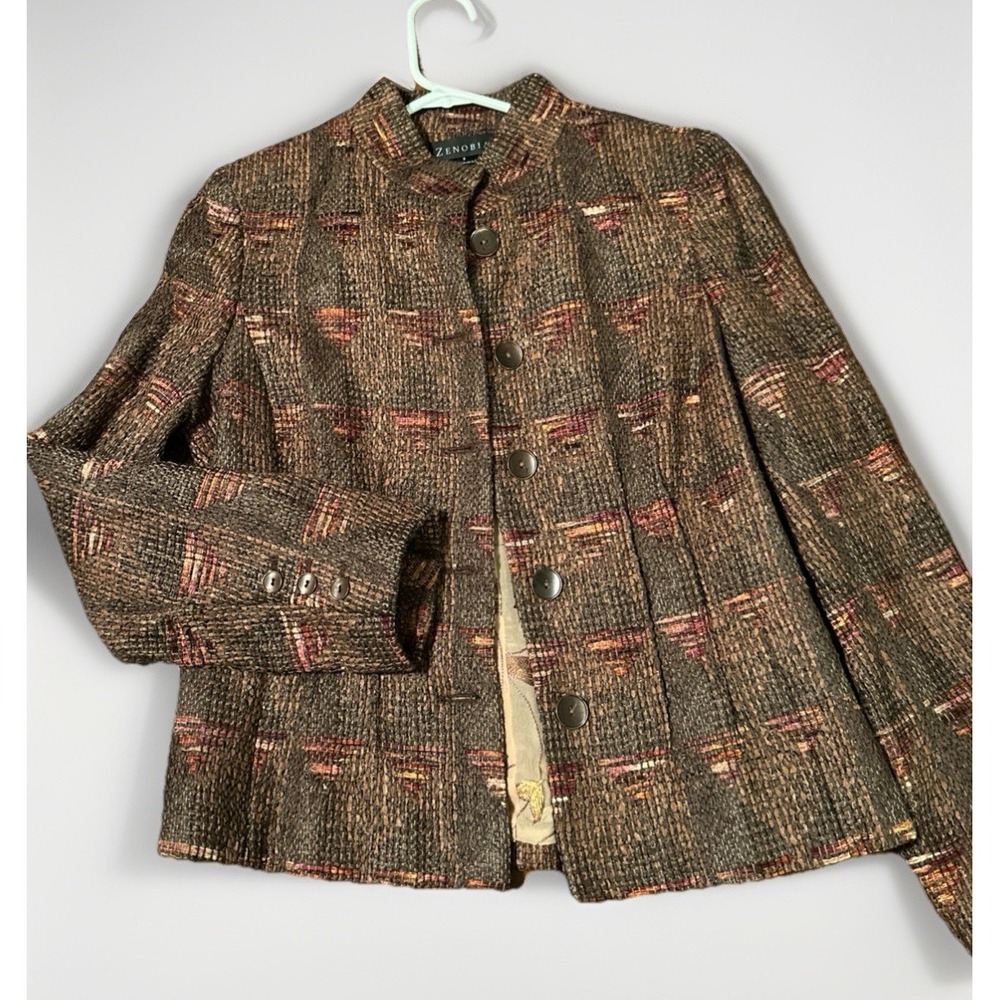 Zenobia Jacquard Tapestry Jacket Silk Embroidered Lining Virgin Wool Y2K Small